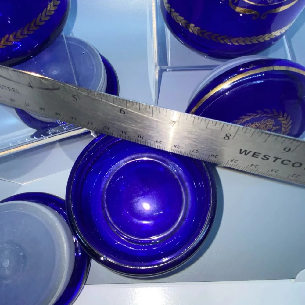 Apothecary jars. Made in Italy. Cobalt blue. 1960-70s.
